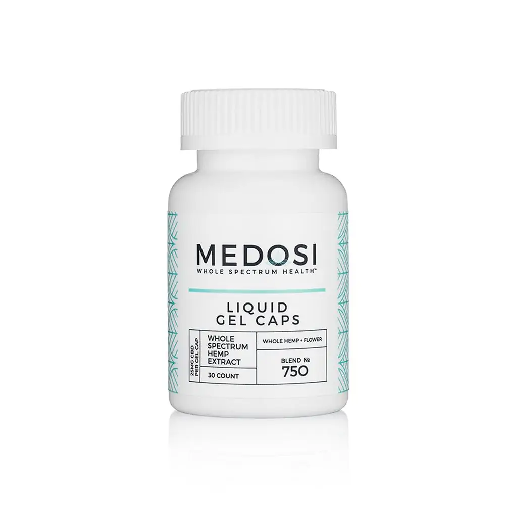Medosi, CBD Liquid Gel Caps, Full Spectrum, 30ct, 750mg CBD