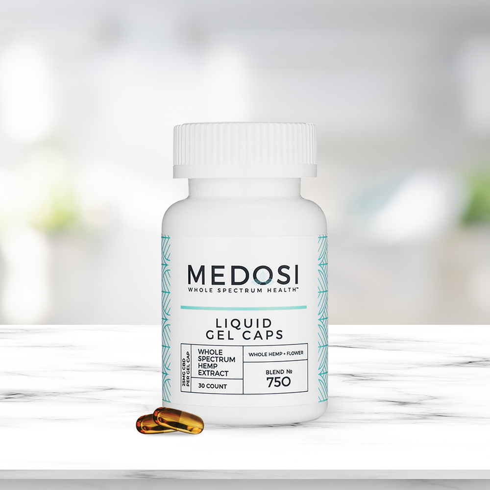 Medosi, CBD Liquid Gel Caps, Full Spectrum, 30ct, 750mg CBD 1