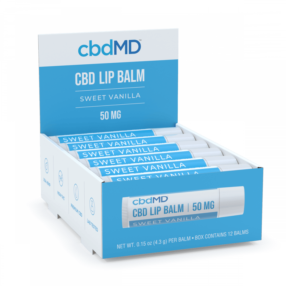 cbdMD, CBD Lip Balm, Broad Spectrum THC-Free, Sweet Vanilla, 50mg CBD2