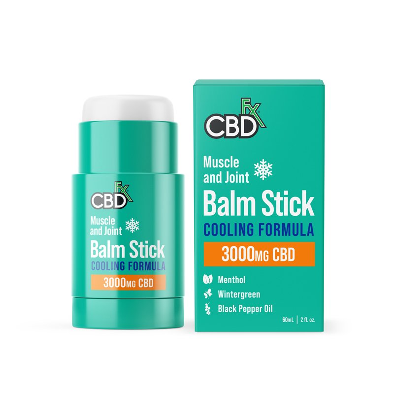 CBDfx, CBD Balm Stick Muscle & Joint, Broad Spectrum THC-Free, 2oz, 3000mg CBD