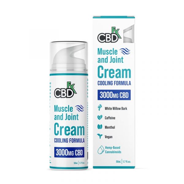 CBDfx, CBD Cream For Muscle & Joint: Cooling Formula, Broad Spectrum THC-Free, 1.7oz, 3000mg CBD
