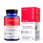 Elixinol, Active Omega Turmeric CBD Capsules, Full Spectrum, Turmeric + DHA, 60ct, 900mg CBD