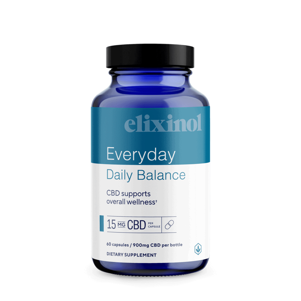 Elixinol, Everyday Daily Balance CBD Capsules, Full Spectrum, 60ct, 900mg CBD 1