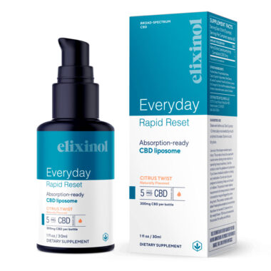 Elixinol, Everyday Rapid Reset CBD Liposome, Broad Spectrum THC-Free, Citrus Twist, 1fl oz, 300mg CBD