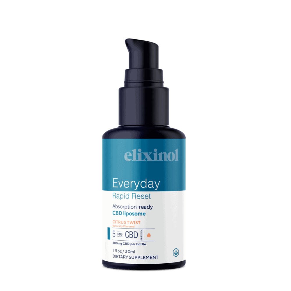 Elixinol, Everyday Rapid Reset CBD Liposome, Broad Spectrum THC-Free, Citrus Twist, 1oz, 300mg CBD 1