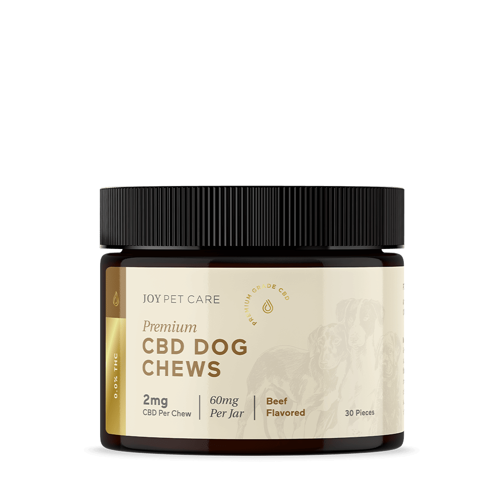 Joy Organics, CBD Dog Chews Treats, Beef Flavored, Broad Spectrum THC-Free, 30ct, 60mg CBD