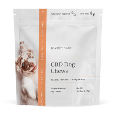Joy Organics, CBD Dog Chews Treats, Beef Flavored, Broad Spectrum THC-Free, 30ct, 60mg CBD