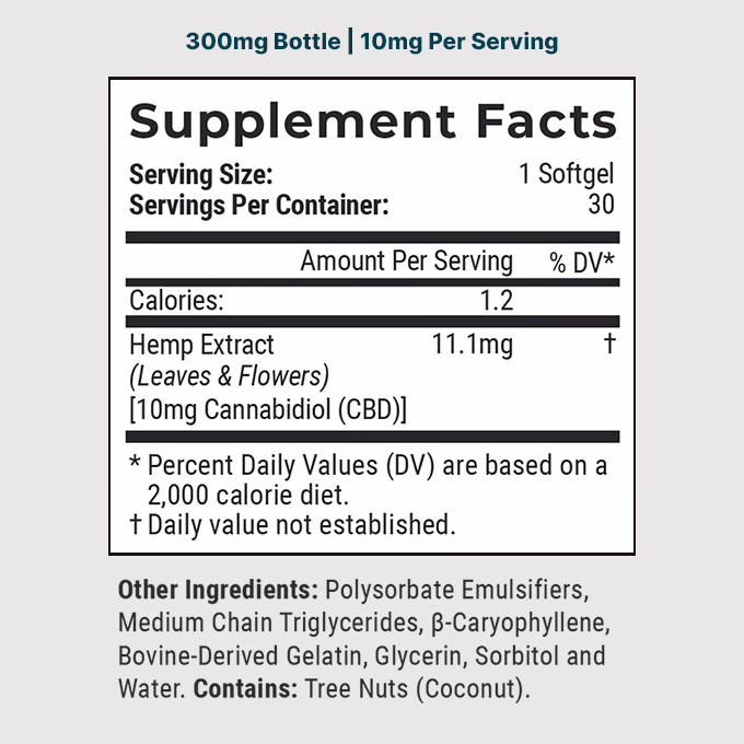 Joy Organics, CBD Softgels, Broad Spectrum THC-Free, 30ct, 300mg CBD