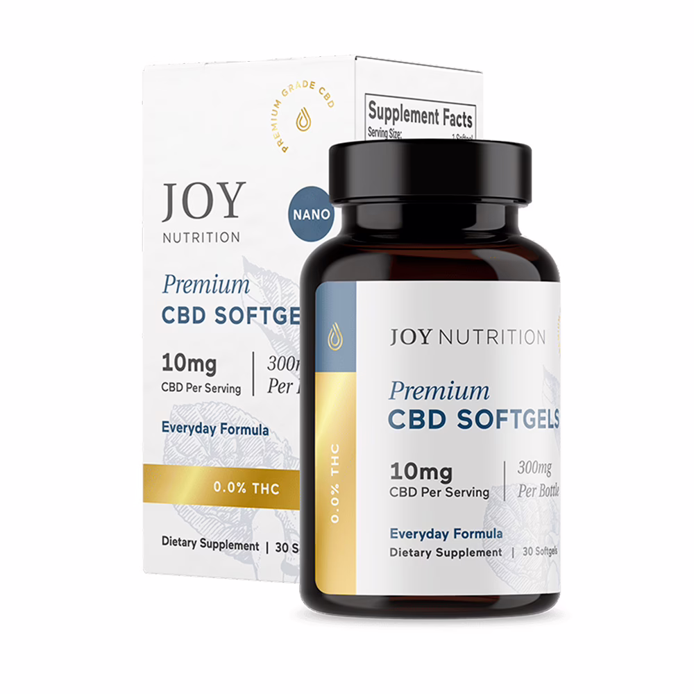 Joy Organics, CBD Softgels, Broad Spectrum THC-Free, 30ct, 300mg CBD