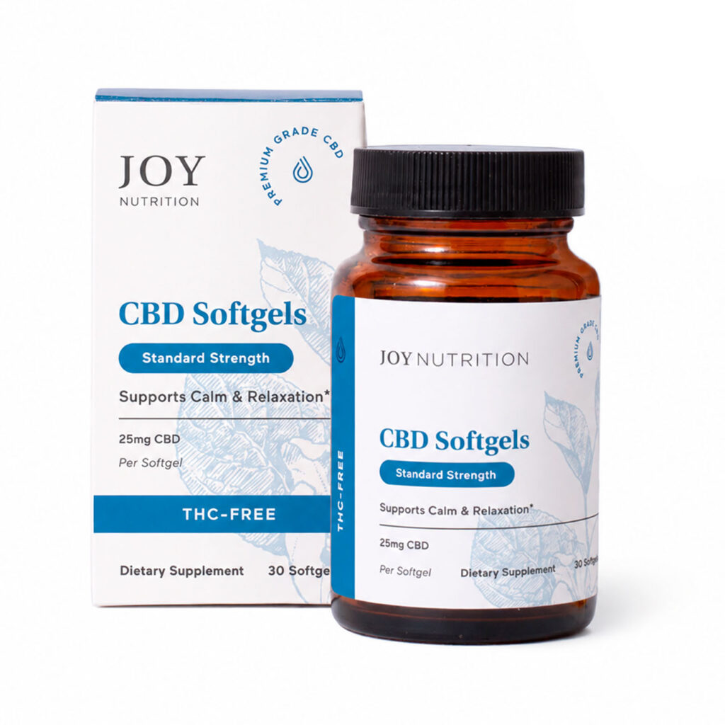 Joy Organics, CBD Softgels, Broad Spectrum THC-Free, 30ct, 750mg CBD