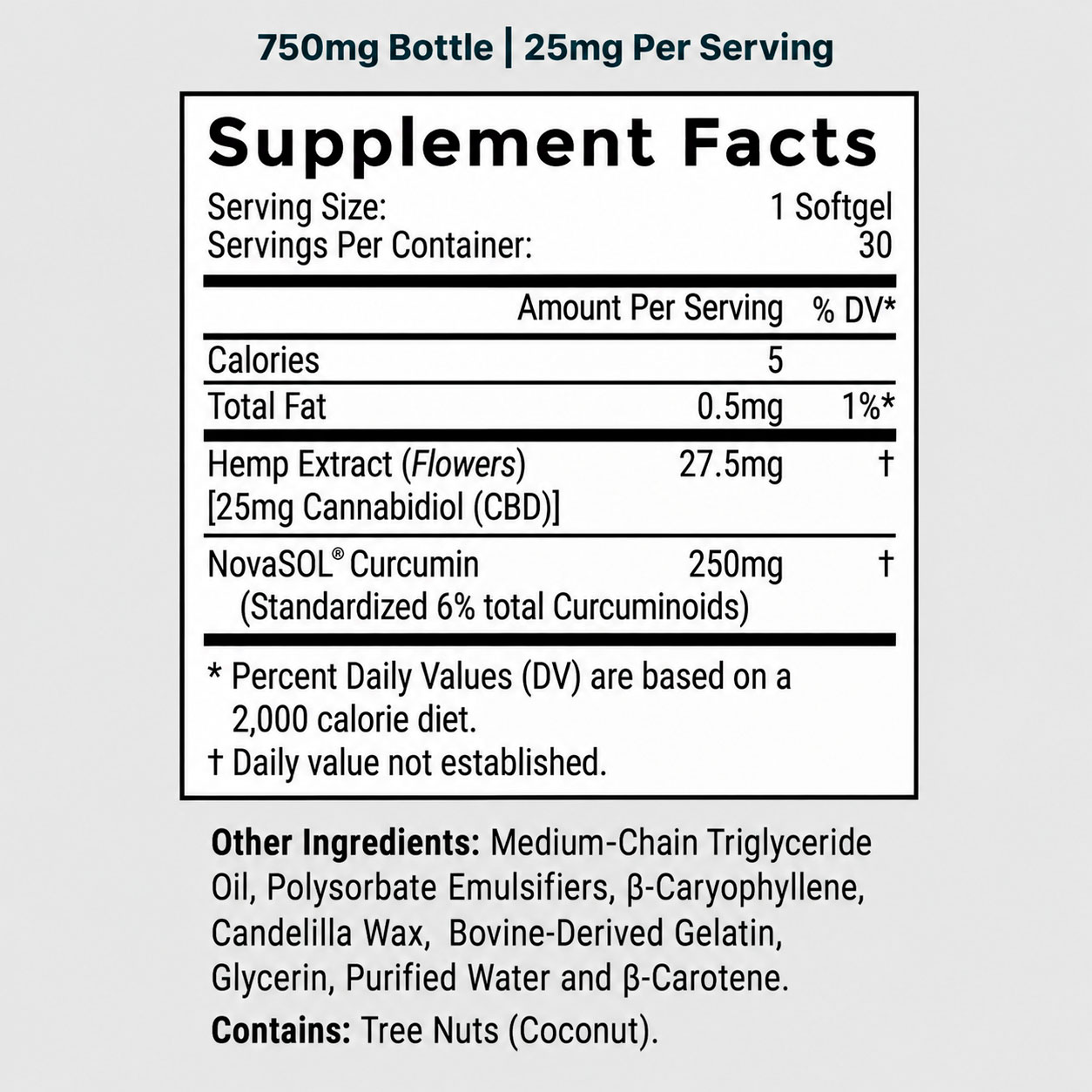 Joy Organics, CBD Softgels with Curcumin, Broad Spectrum THC-Free, 30ct, 750mg CBD