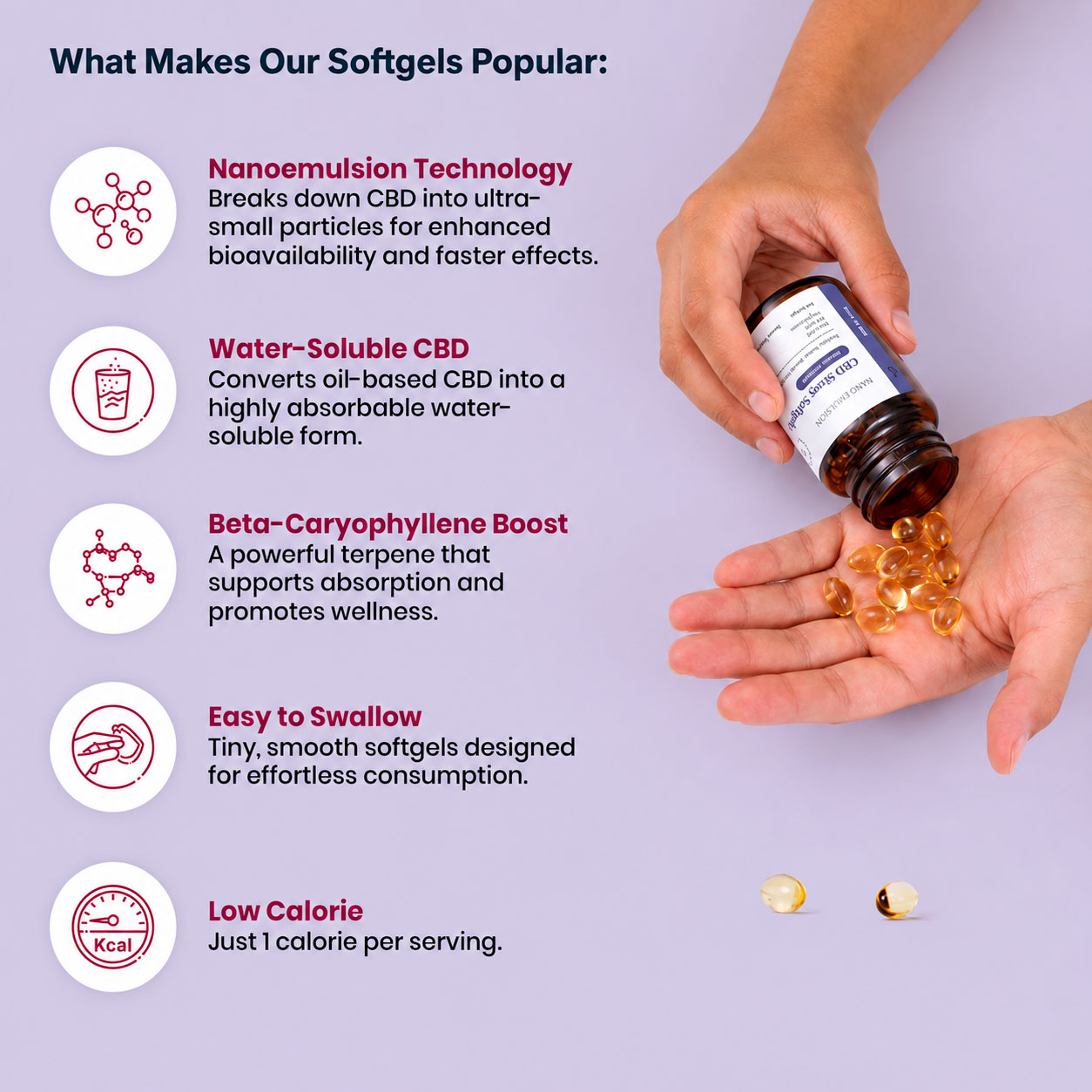Joy Organics, CBD Softgels with Melatonin + CBN, Broad Spectrum THC-Free, 30ct, 90mg CBN + 750mg CBD