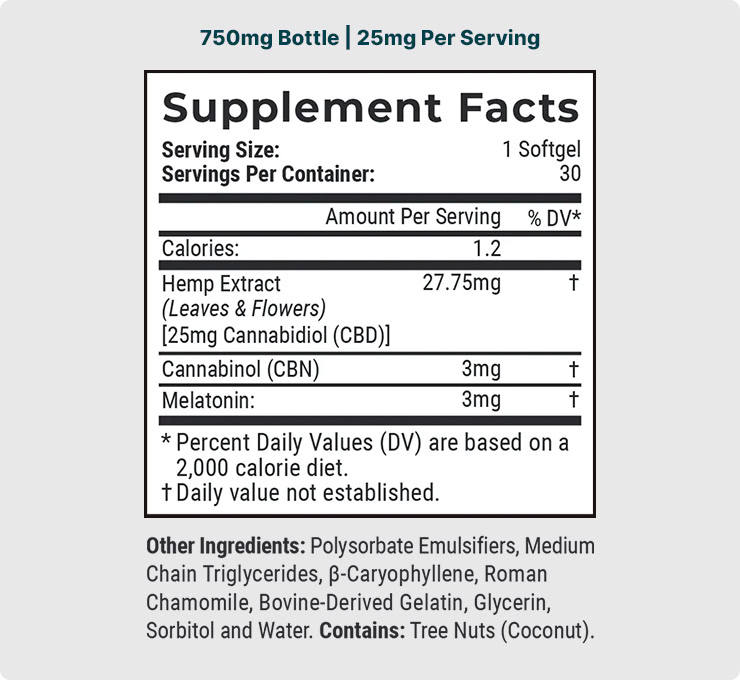 Joy Organics, CBD Softgels with Melatonin + CBN for Sleep, Broad Spectrum THC-Free, 30ct, 750mg CBD