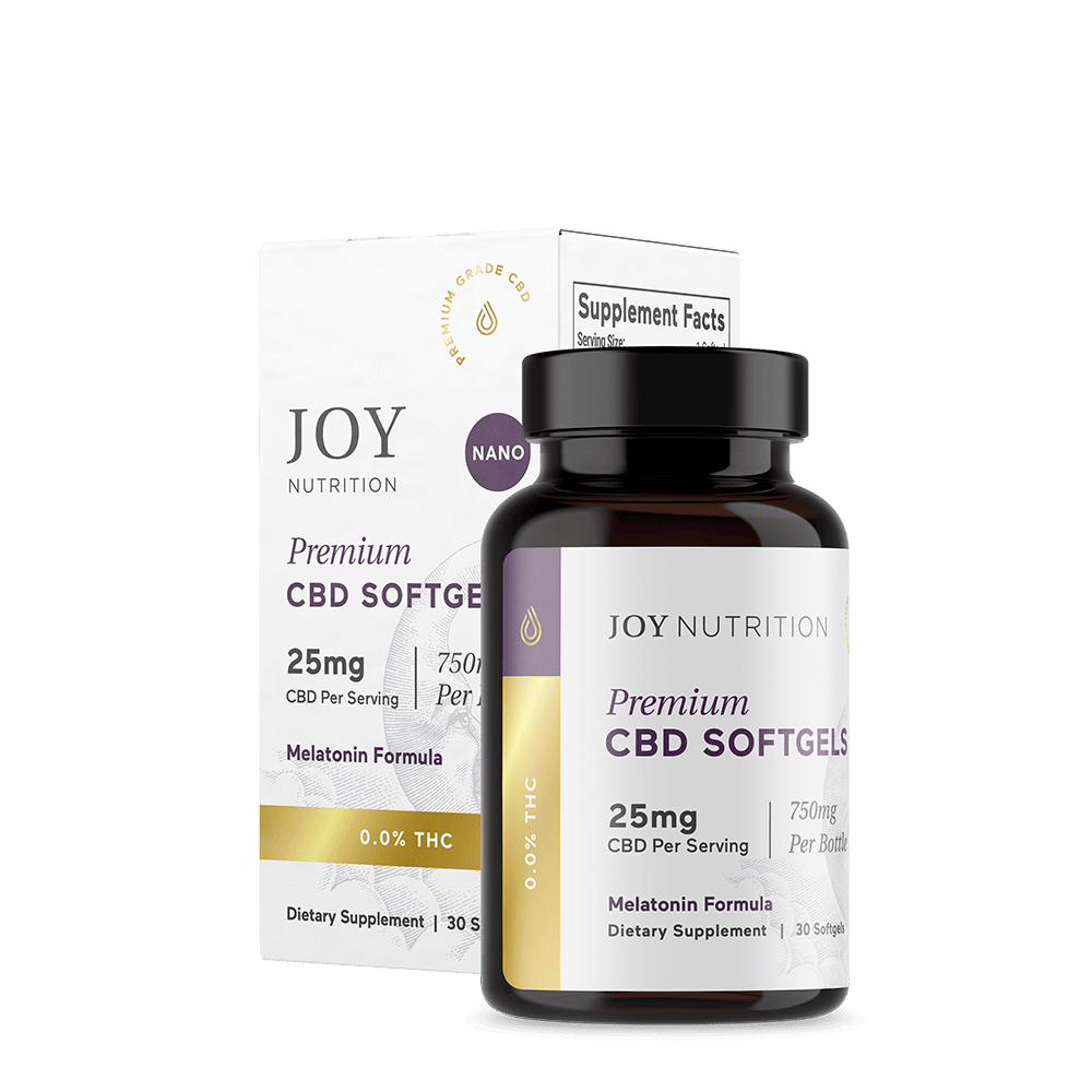 Joy Organics, CBD Softgels with Melatonin & CBN for Sleep, Broad Spectrum THC-Free, 30ct, 750mg CBD