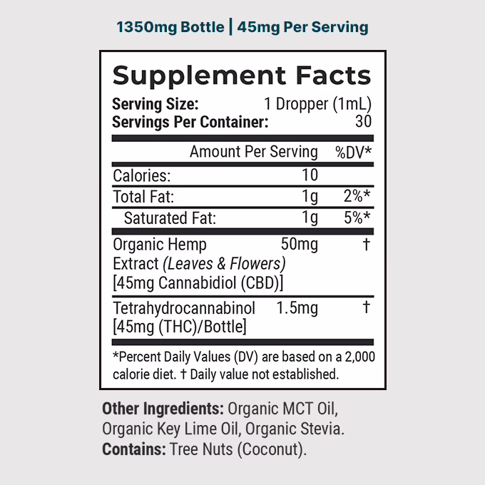 Joy Organics, Fresh Lime Organic CBD Tincture, Full Spectrum, 1fl oz, 1350mg CBD