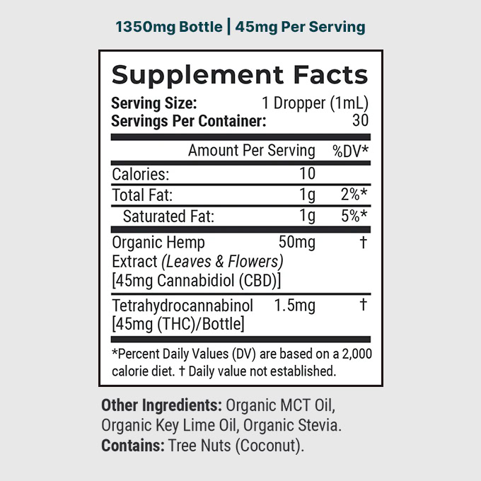 Joy Organics, Fresh Lime Organic CBD Tincture, Full Spectrum, 1fl oz, 1350mg CBD