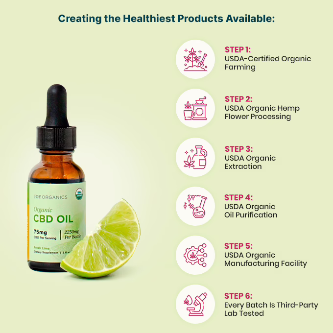 Joy Organics, Fresh Lime Organic CBD Tincture, Full Spectrum, 1fl oz, 1350mg CBD