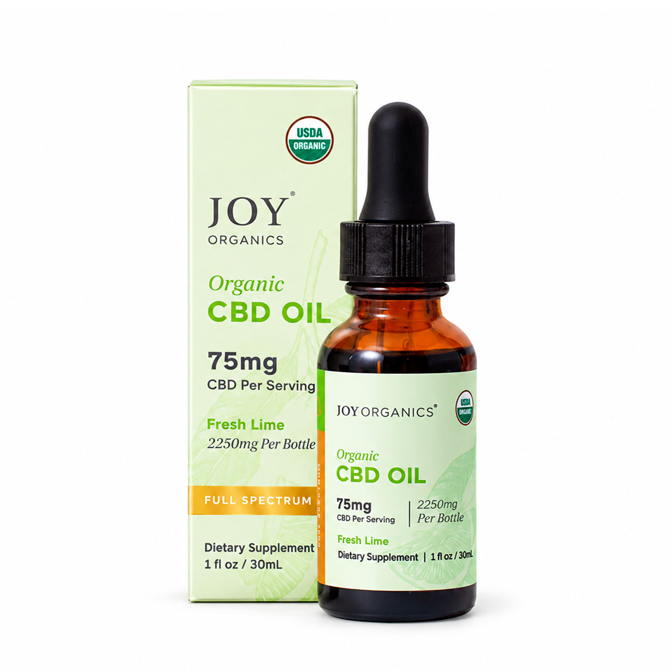 Joy Organics, Fresh Lime Organic CBD Tincture, Full Spectrum, 1fl oz, 2250mg CBD Joy Organics, Fresh Lime Organic CBD Tincture, Full Spectrum, 1fl oz, 2250mg CBD
