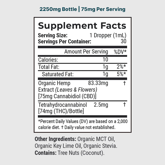 Joy Organics, Fresh Lime Organic CBD Tincture, Full Spectrum, 1fl oz, 2250mg CBD