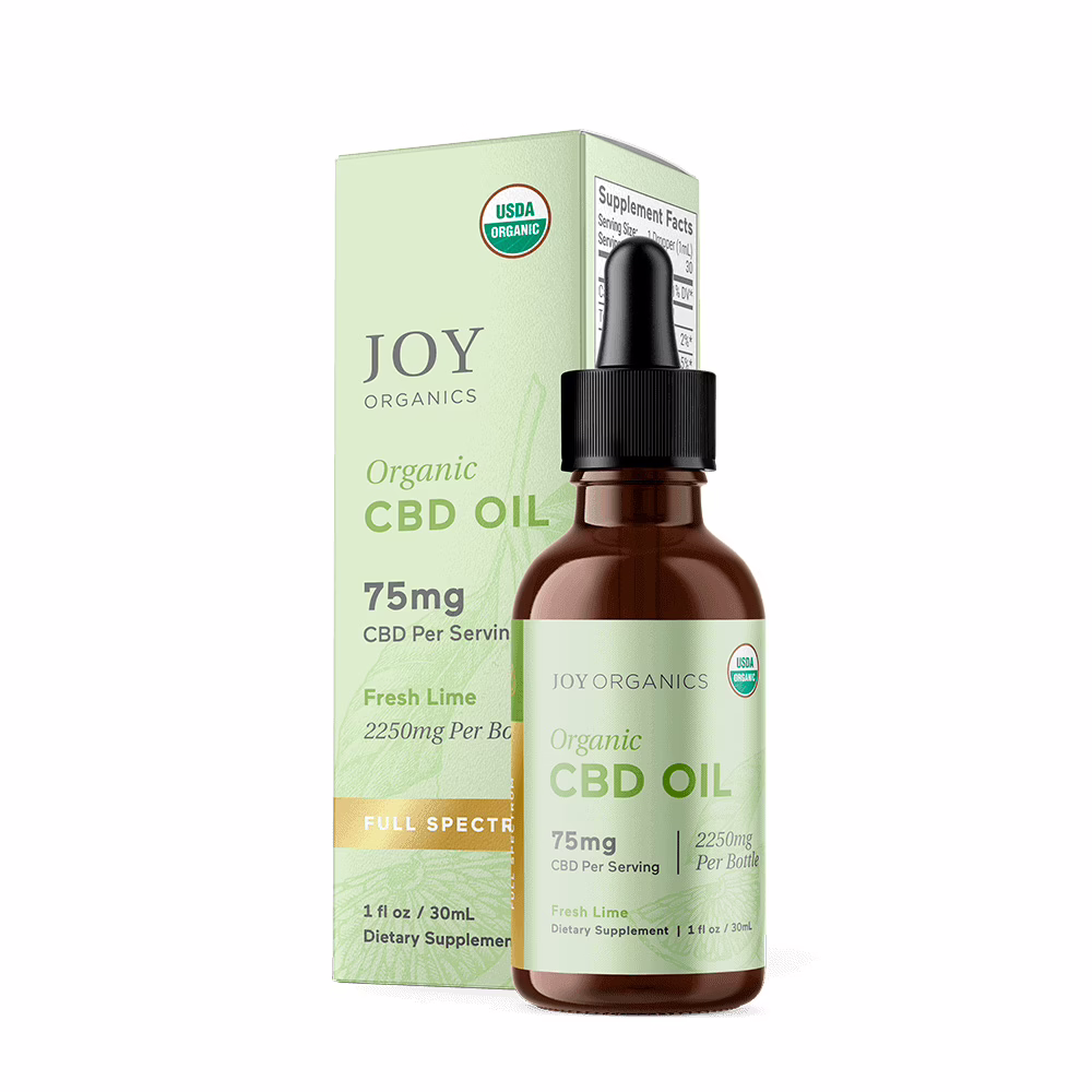 Joy Organics, Fresh Lime Organic CBD Tincture, Full Spectrum, 1fl oz, 2250mg CBD