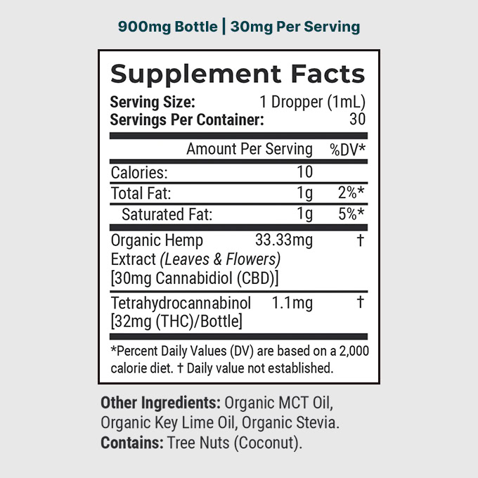 Joy Organics, Fresh Lime Organic CBD Tincture, Full Spectrum, 1fl oz, 900mg CBD
