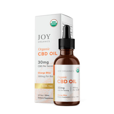 Joy Organics, Orange Bliss Organic CBD Tincture, Broad Spectrum THC-Free, 1fl oz, 900mg CBD