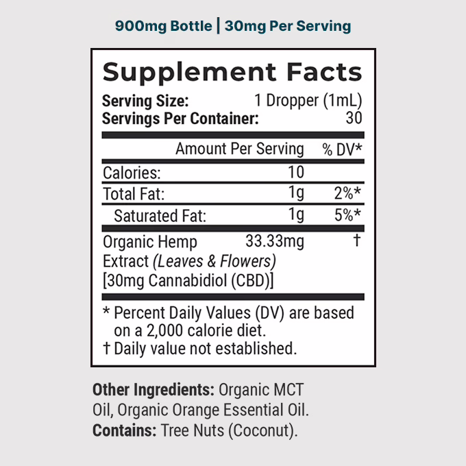 Joy Organics, Orange Bliss Organic CBD Tincture, Broad Spectrum THC-Free, 1fl oz, 900mg CBD