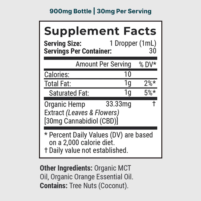 Joy Organics, Orange Bliss Organic CBD Tincture, Broad Spectrum THC-Free, 1fl oz, 900mg CBD