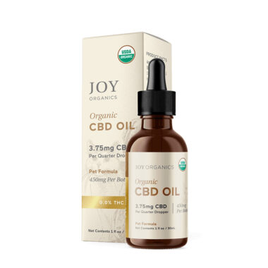Joy Organics, Premium CBD Pet Tincture for Dogs + Cats, Broad Spectrum THC-Free, 1fl oz, 450mg CBD