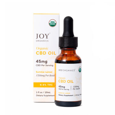 Joy Organics, Summer Lemon Organic CBD Tincture, Broad Spectrum THC-Free, 1fl oz, 1350mg CBD