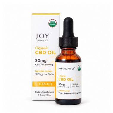 Joy Organics, Summer Lemon Organic CBD Tincture, Broad Spectrum THC-Free, 1fl oz, 900mg CBD