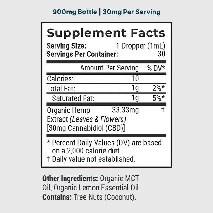 Joy Organics, Summer Lemon Organic CBD Tincture, Broad Spectrum THC-Free, 1fl oz, 900mg CBD