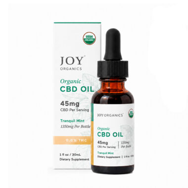 Joy Organics, Tranquil Mint Organic CBD Tincture, Broad Spectrum THC-Free, 1fl oz, 1350mg CBD