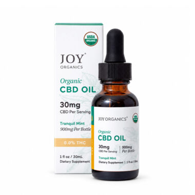 Joy Organics, Tranquil Mint Organic CBD Tincture, Broad Spectrum THC-Free, 1fl oz, 900mg CBD
