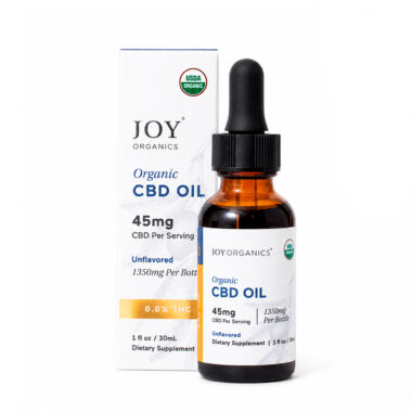 Joy Organics, Unflavored Organic CBD Tincture, Broad Spectrum THC-Free, 1fl oz, 1350mg CBD