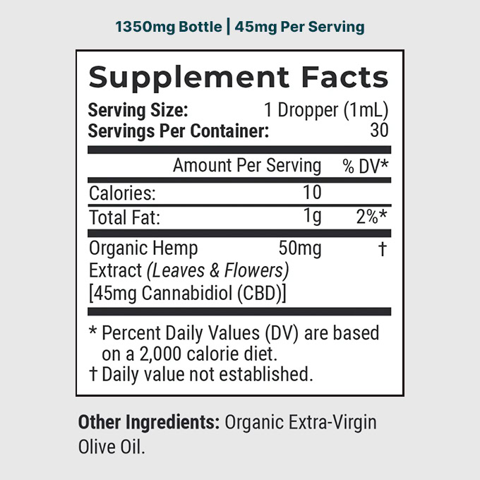 Joy Organics, Unflavored Organic CBD Tincture, Broad Spectrum THC-Free, 1fl oz, 1350mg CBD