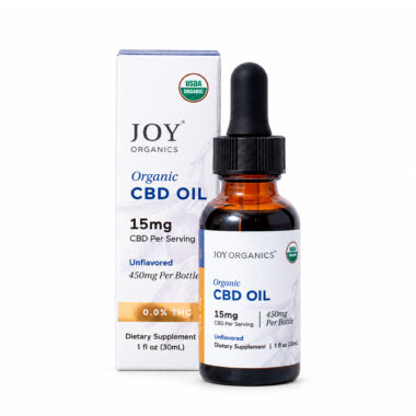 Joy Organics, Unflavored Organic CBD Tincture, Broad Spectrum THC-Free, 1fl oz, 450mg CBD