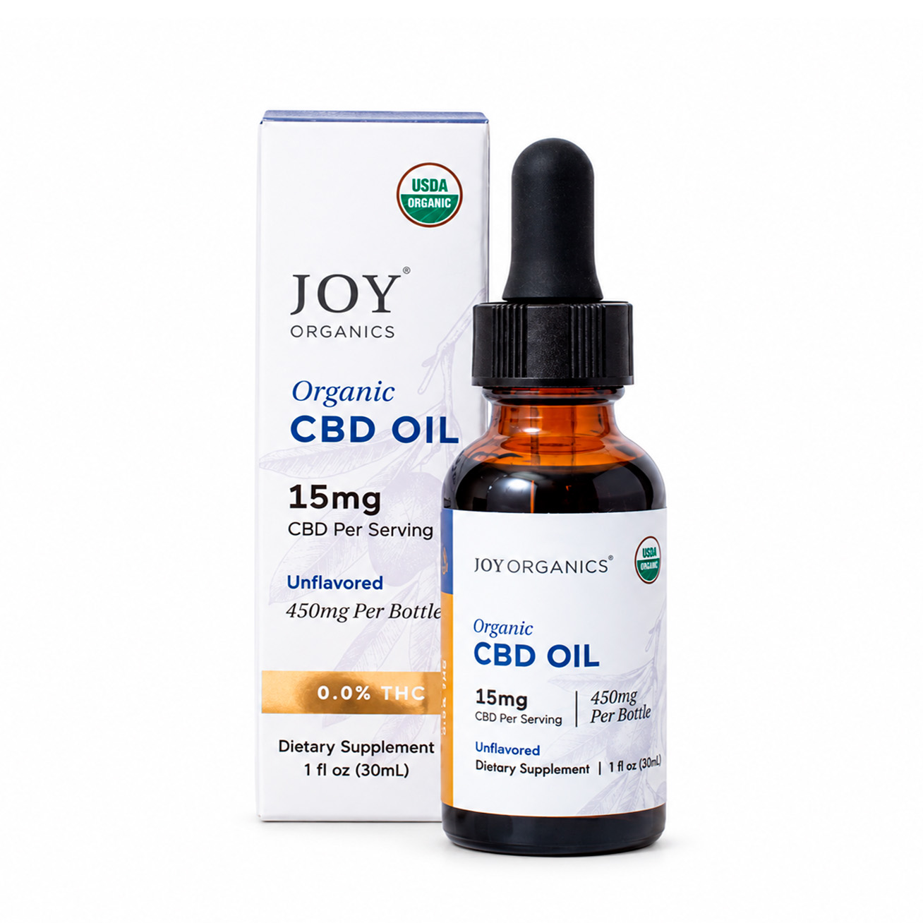 Joy Organics, Unflavored Organic CBD Tincture, Broad Spectrum THC-Free, 1fl oz, 450mg CBD Joy Organics, Unflavored Organic CBD Tincture, Broad Spectrum THC-Free, 1fl oz, 450mg CBD