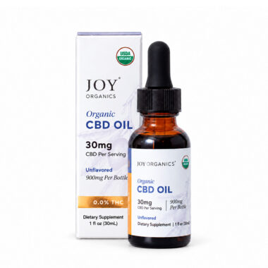 Joy Organics, Unflavored Organic CBD Tincture, Broad Spectrum THC-Free, 1fl oz, 900mg CBD