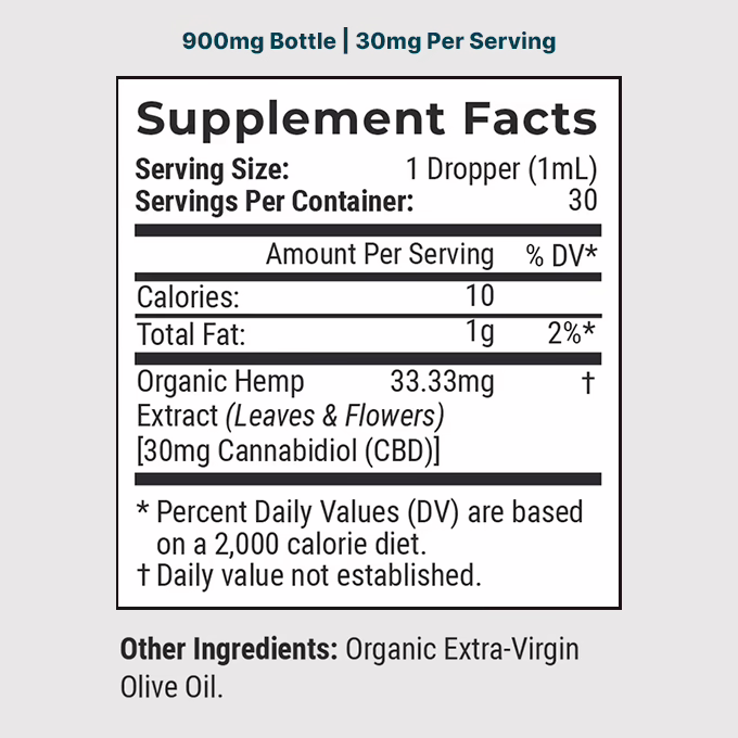 Joy Organics, Unflavored Organic CBD Tincture, Broad Spectrum THC-Free, 1fl oz, 900mg CBD