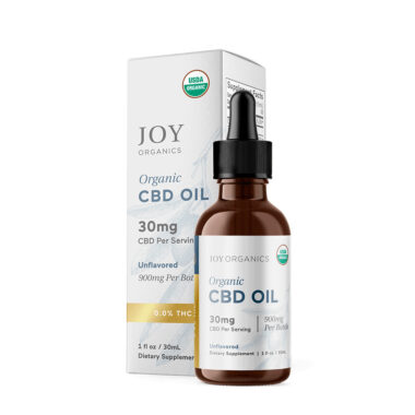 Joy Organics, Unflavored Organic CBD Tincture, Broad Spectrum THC-Free, 1fl oz, 900mg CBD