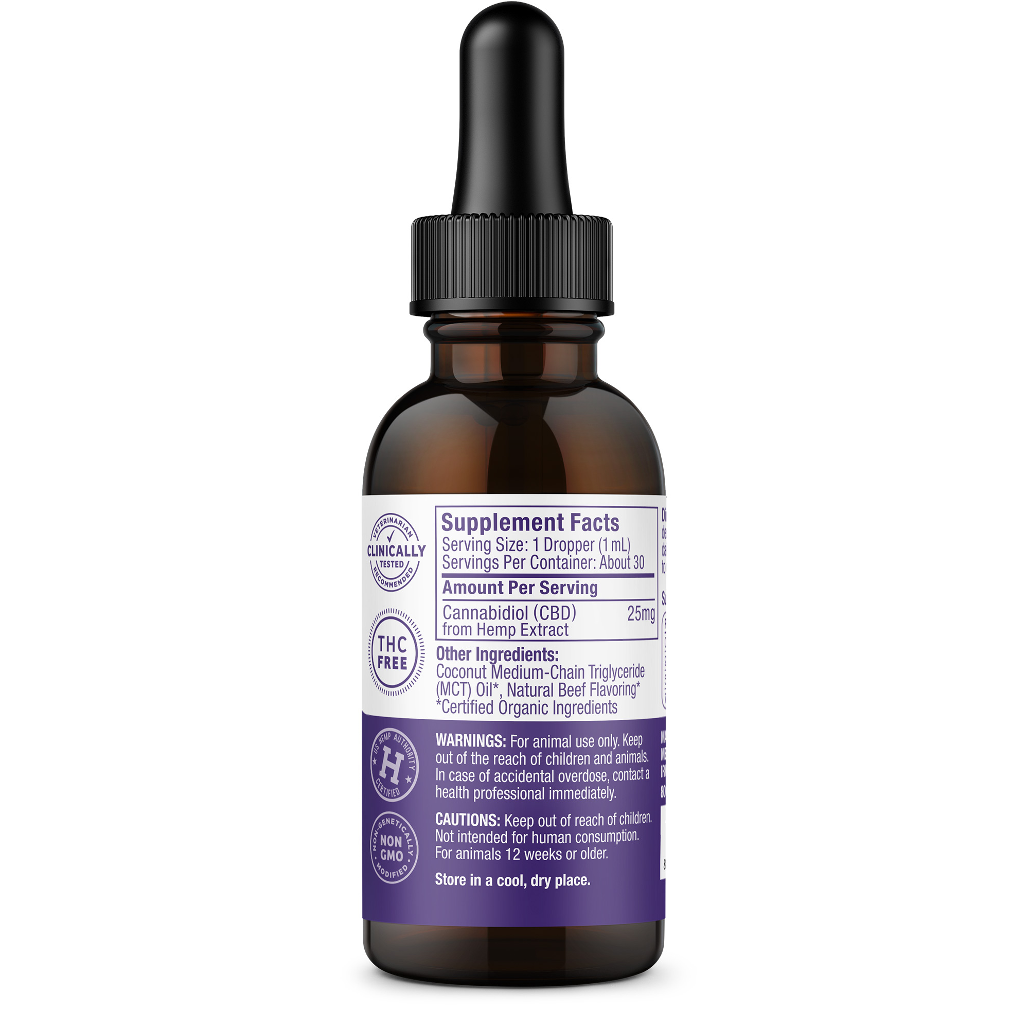 Medterra, CBD Drops for Dogs + Cats, Isolate THC-Free, Beef, 1fl oz, 750mg CBD 2