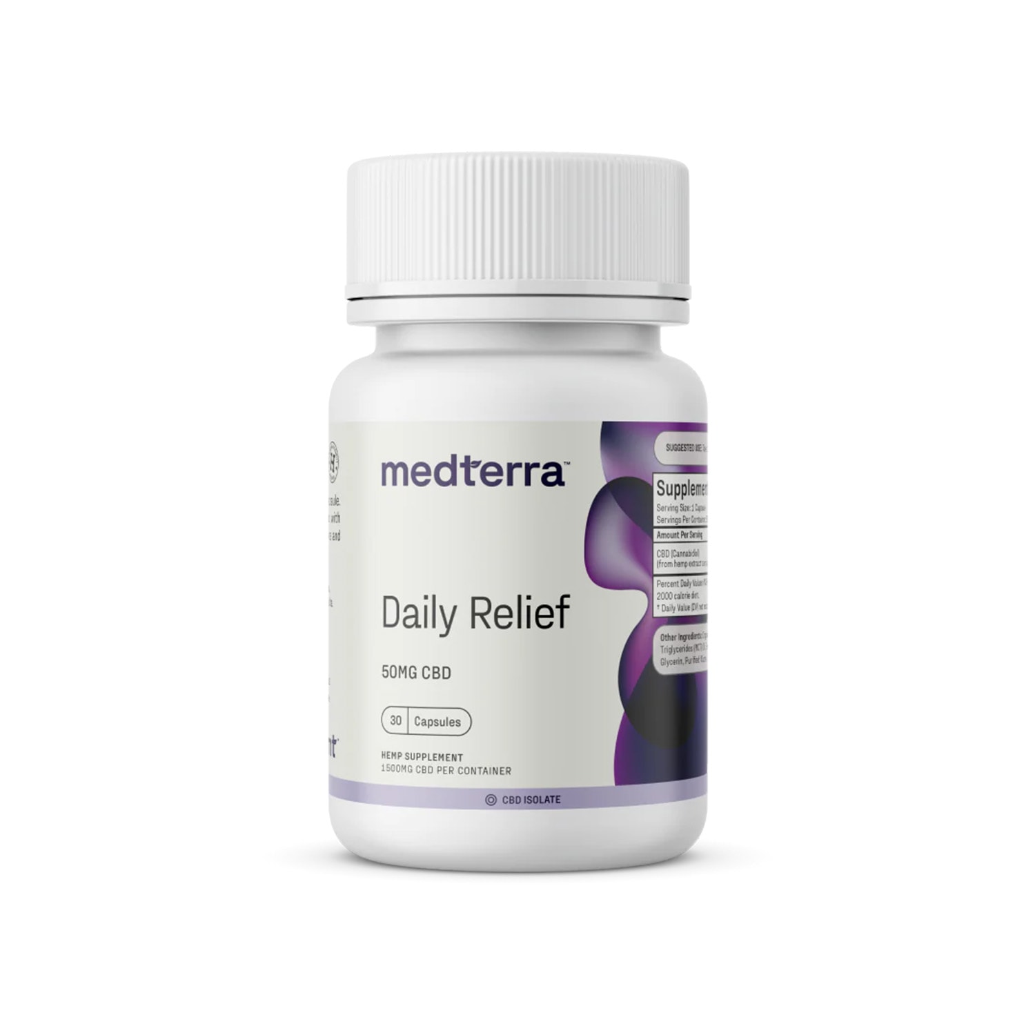 Medterra, Daily Relief CBD Capsules, Isolate THC-Free, 30ct, 1500mg CBD