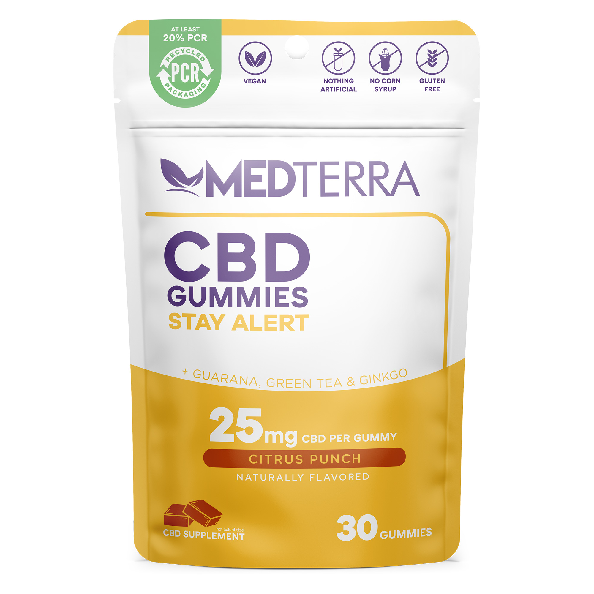 Medterra, CBD Gummies, Stay Alert, Isolate THC-Free, Citrus Punch, 30ct, 750mg CBD