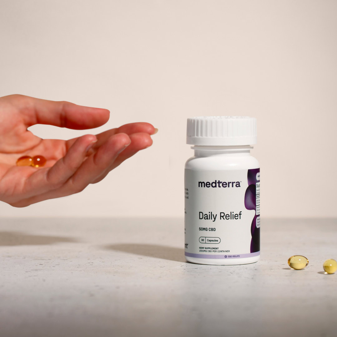 Medterra, Daily Relief CBD Capsules, Isolate THC-Free, 30ct, 1500mg CBD