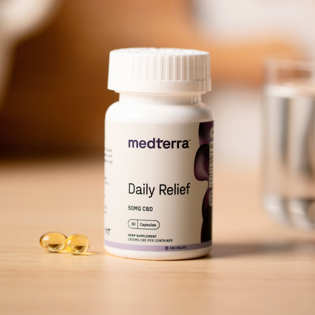 Medterra, Daily Relief CBD Capsules, Isolate THC-Free, 30ct, 1500mg CBD