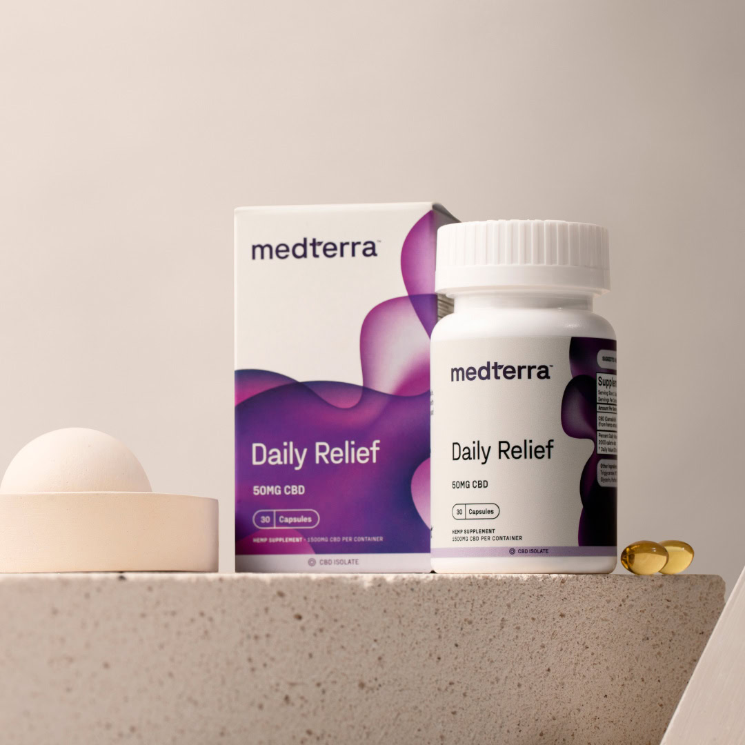 Medterra, Daily Relief CBD Capsules, Isolate THC-Free, 30ct, 1500mg CBD