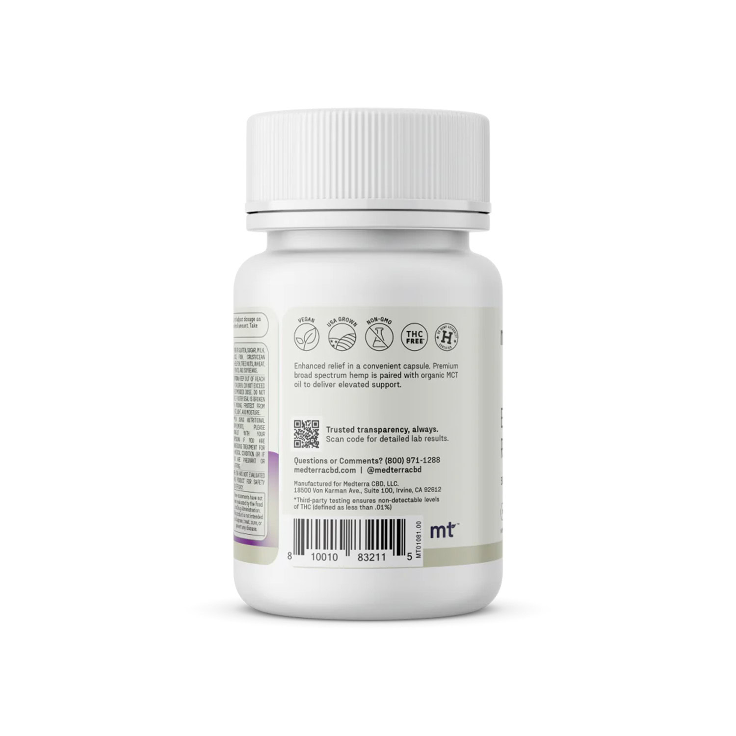 Medterra, Enhanced Relief CBD Capsules, 30ct, 1500mg CBD