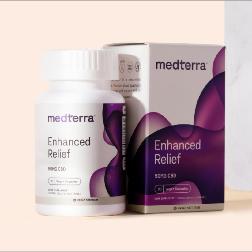 Medterra, Enhanced Relief CBD Capsules, 30ct, 1500mg CBD