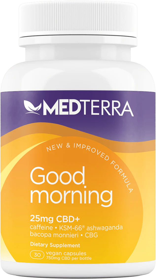 Medterra, Good Morning CBD+CBG Capsules, Broad Spectrum THC-Free, 30ct, 750mg CBG + 750mg CBD 1